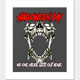 Skull Halloween day Posters and Art